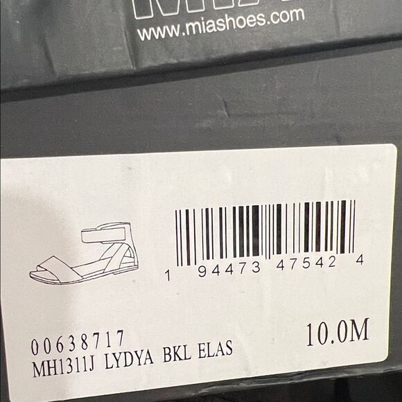 MIA Women’s Size 10 Lydya Black Cheetah Print with Elastic Ankle Band Sandals - Picture 2 of 5